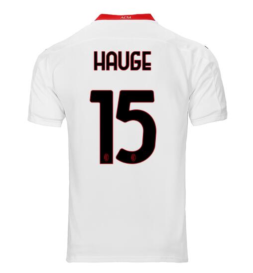 AC Milan Away Kit Soccer Jersey HAUGE #15 2020/21